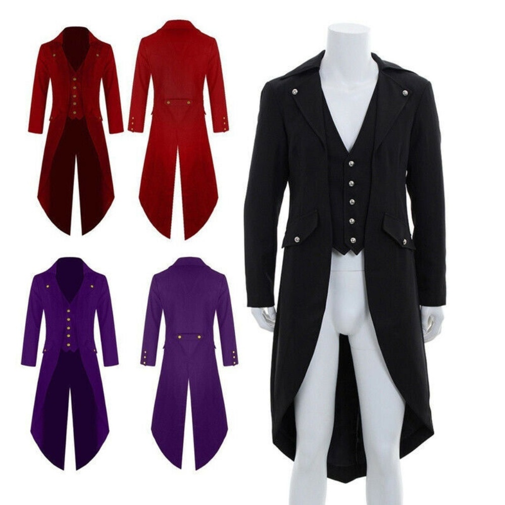 Red Victorian Goth Steampunk Costume Ta…